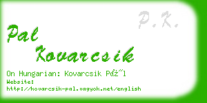 pal kovarcsik business card